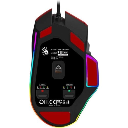 Bloody W95 Max Sports 12000 CPI  Activated Extra Fire RGB Gaming Wired Mouse