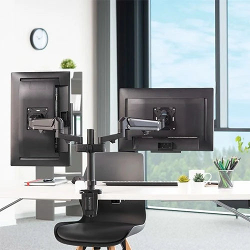 Hama Height‑Adjustable Gas Spring Monitor Holder – Swivel & Tilt Full‑Motion Desk Mount for 13″–32″ Screens, VESA 75×75/100×100, Cable Management & Ergonomic Design