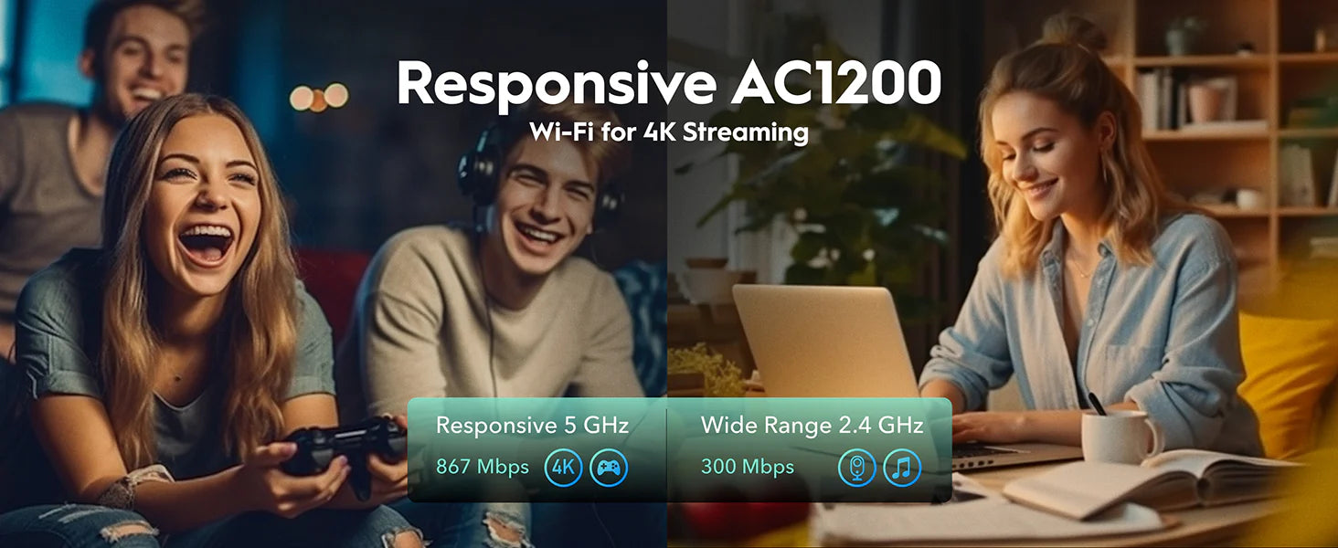 Cudy WR1300E 2.0 AC1200 Gigabit Mesh Wi‑Fi Router – 4‑Stream Dual‑Band, 3× Gigabit Ports, 50‑Device, VPN & WPA3