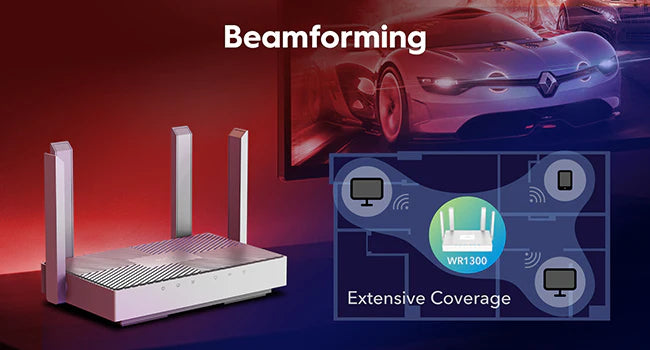 Cudy WR1300E 2.0 AC1200 Gigabit Mesh Wi‑Fi Router – 4‑Stream Dual‑Band, 3× Gigabit Ports, 50‑Device, VPN & WPA3