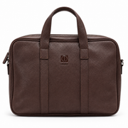 UNION 17.3" PU Leather Laptop Bag – Extra-Large Business Briefcase with Multi-Compartment Design , Brown