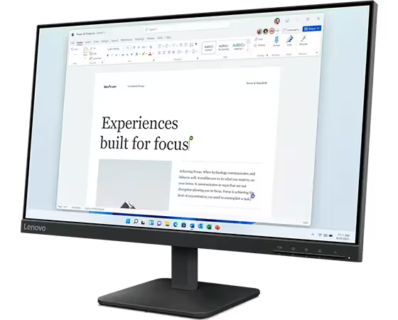 Lenovo L24-4e 23.8″ FHD 100Hz IPS Monitor — Full HD (1920×1080), 99% sRGB, 1300:1 Contrast, HDMI & VGA, Ultra-Slim Borderless Design