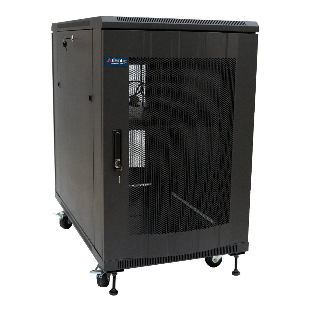 Atlantic Rack Server Cabinet 60cm Extra Wide -100cm Deep Enclosure wit ...