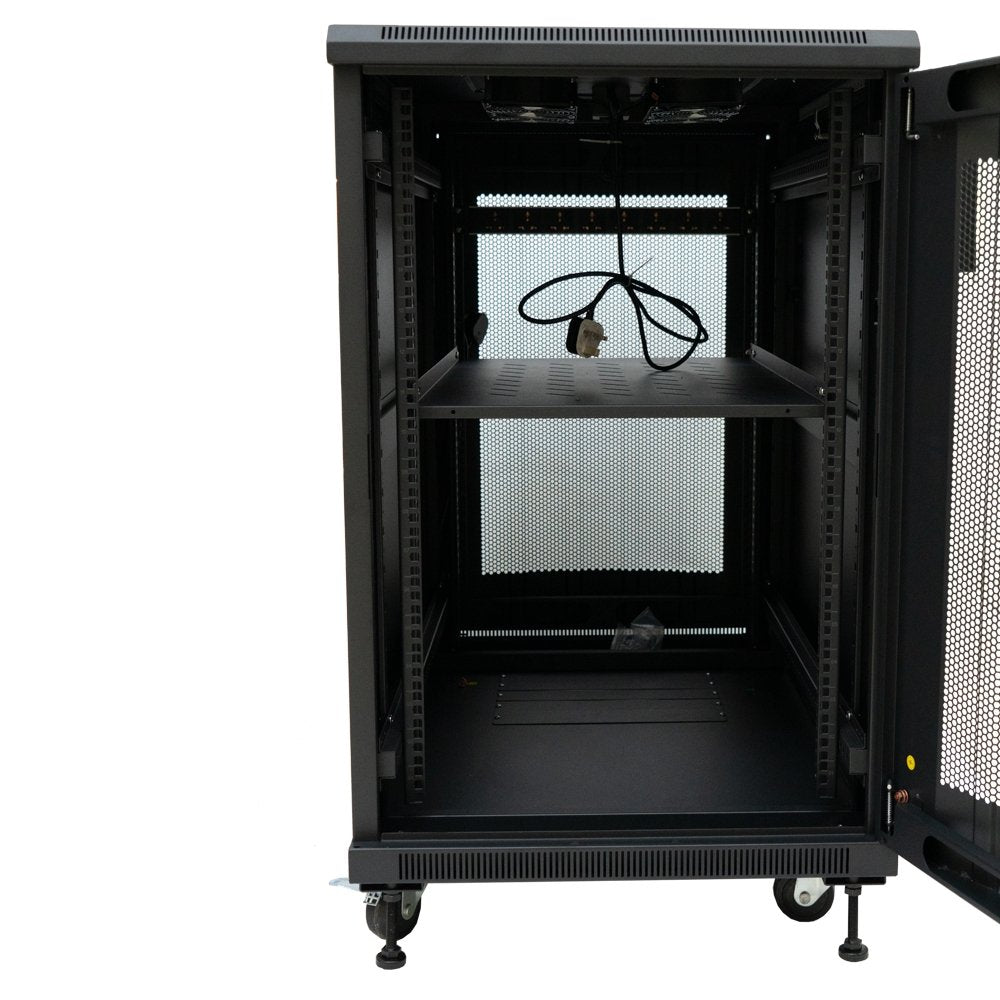 Atlantic Rack Server Cabinet 60cm Extra Wide -100cm Deep Enclosure wit