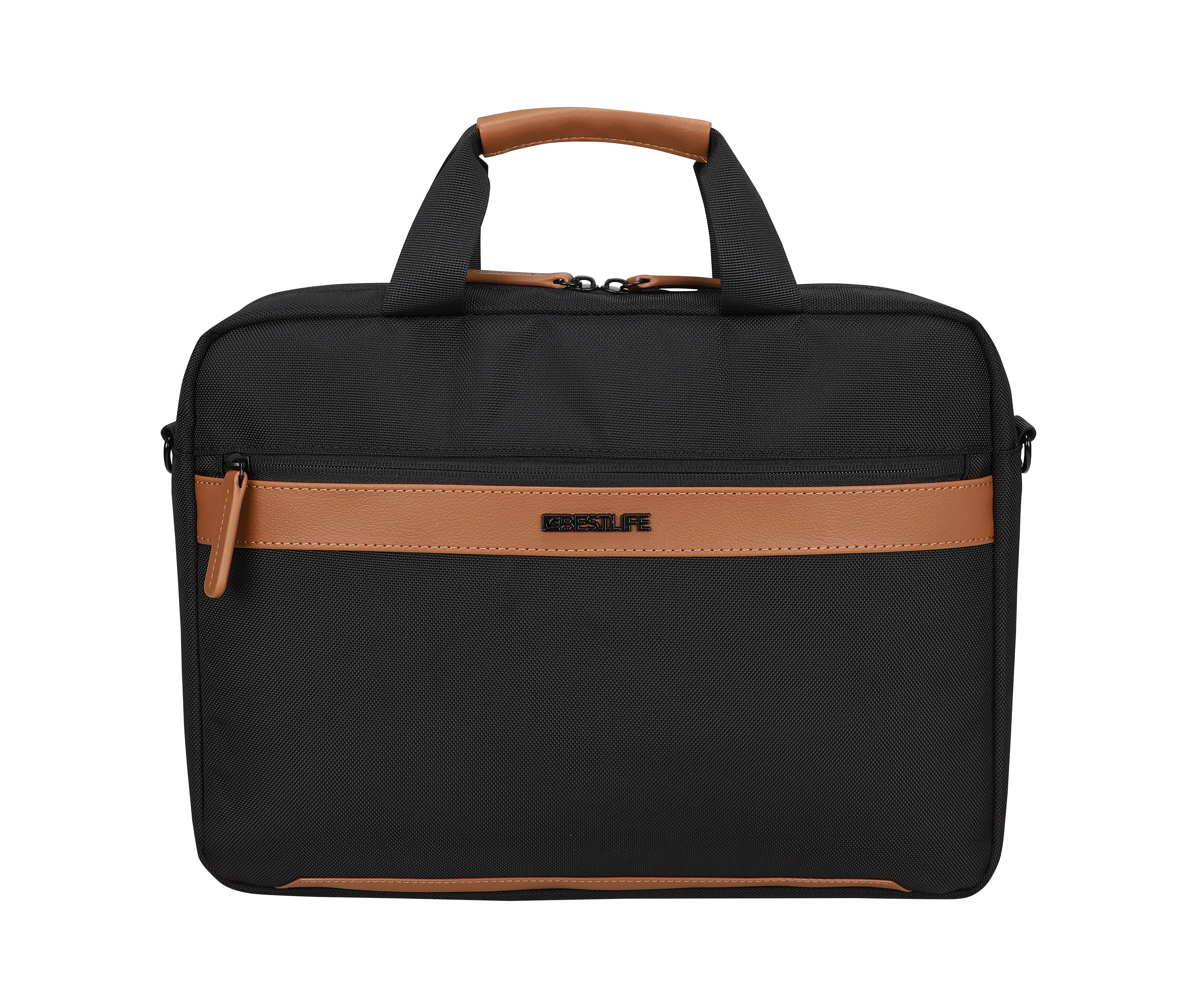BESTLIFE Strat Briefcase – 14.1″ Laptop, Padded Compartments, Removable Shoulder Strap, Front Pocket