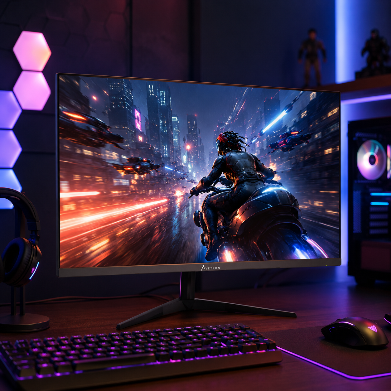 Avetron G2424Q 24" FHD Gaming Monitor, 1920×1080, 240Hz Refresh Rate, 1ms MPRT, IPS Panel, FreeSync & G-Sync Compatible, HDMI & DisplayPort, VESA Mount