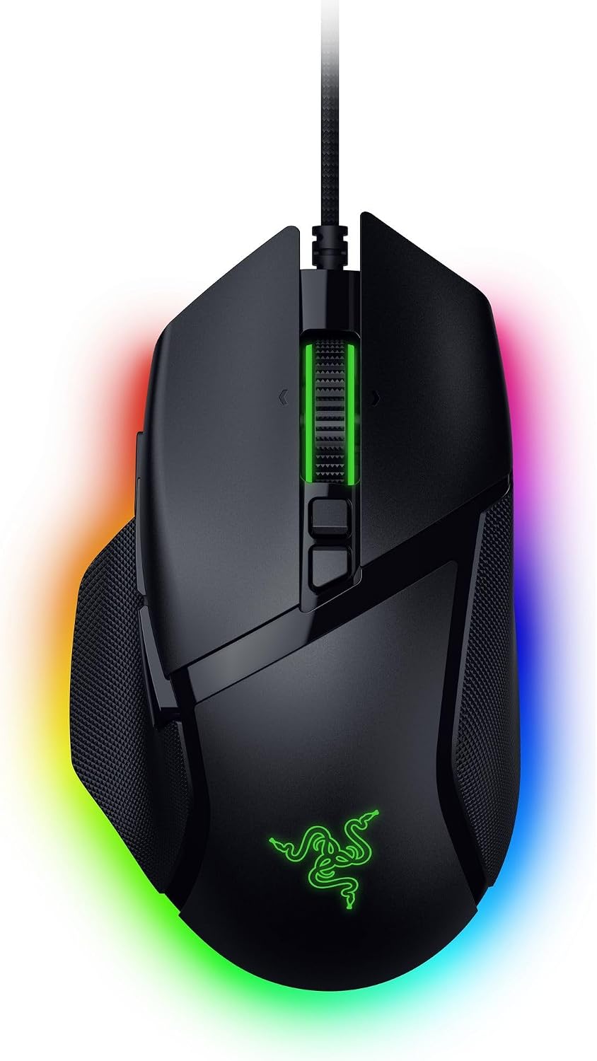 Razer Basilisk V3 35K Wired Ergonomic RGB Gaming Mouse , Focus Pro 35K Gen-2 Optical Sensor , 35,000 DPI , 11 Programmable Controls , HyperScroll Tilt Wheel , Chroma RGB – Black