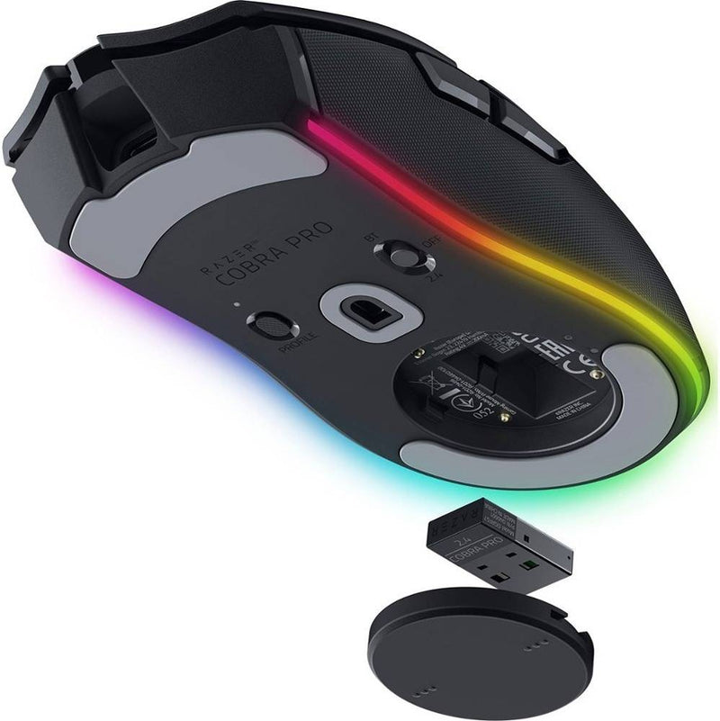 Razer Cobra Pro Wireless Gaming Mouse, Razer Chroma RGB, Focus Pro 30K Optical Sensor, Up to 30000 DPI, 8 Programmable Buttons, Speedflex Cable USB Type C, Black