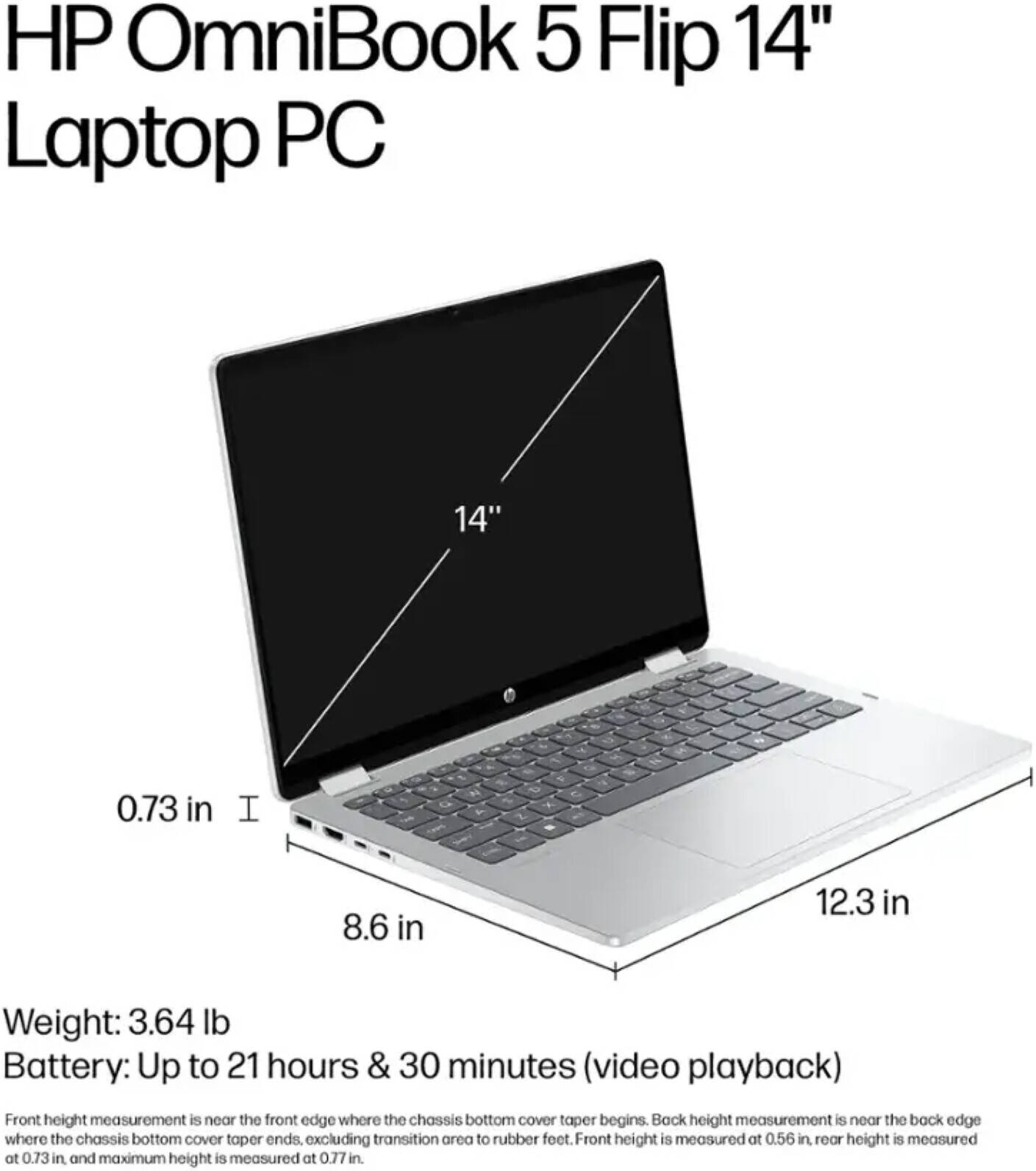 HP OmniBook 5 Flip 2-in-1 Laptop 14" 2K IPS Touchscreen  Intel Core 7 150U - 16GB RAM - 512GB SSD - Shared - WIN 11 HOME