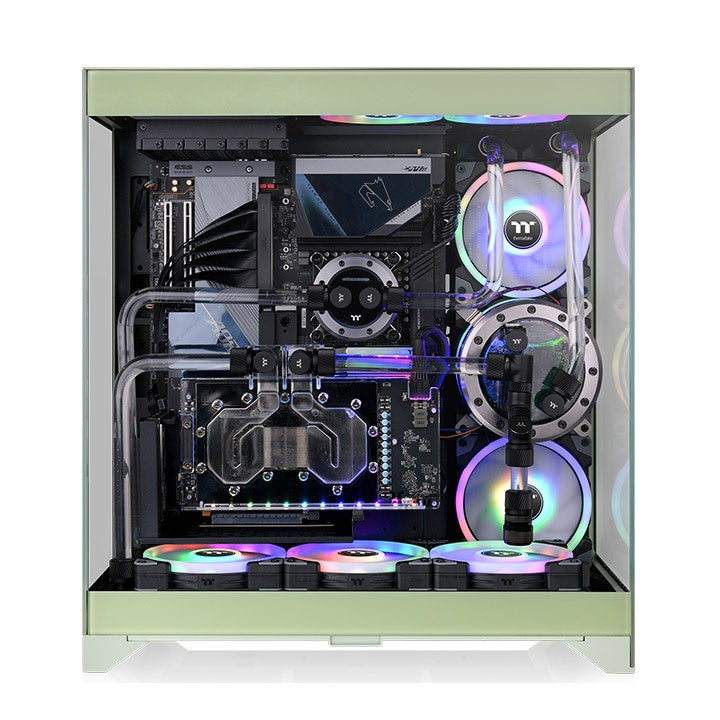 Thermaltake CTE E550 TG Mid Tower ATX Case; 3 Tempered Glass Panels; Hidden-Connector Motherboard Support; Three-Way VGA Installations; Dual Chamber Design