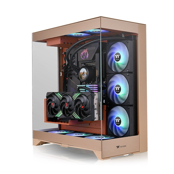 Thermaltake CTE E550 TG Mid Tower ATX Case; 3 Tempered Glass Panels; Hidden-Connector Motherboard Support; Three-Way VGA Installations; Dual Chamber Design