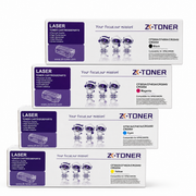 خرطوشة حبر متوافقة تجارية ZK-TONER، CRG-045/CRG-054، عبوة 4 قطع – أسود، سماوي، أصفر وأرجواني للطابعات الليزرية الملونة المختارة من HP وCanon