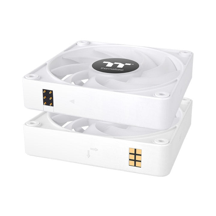 Thermaltake CT120 EX ARGB Sync PC Cooling Fan White (3-Fan Pack), Magnetic Connection, 5V Motherboard Sync, 16.8 Million Colors 9 Addressable LEDs, 120 mm Case/Radiator Fan