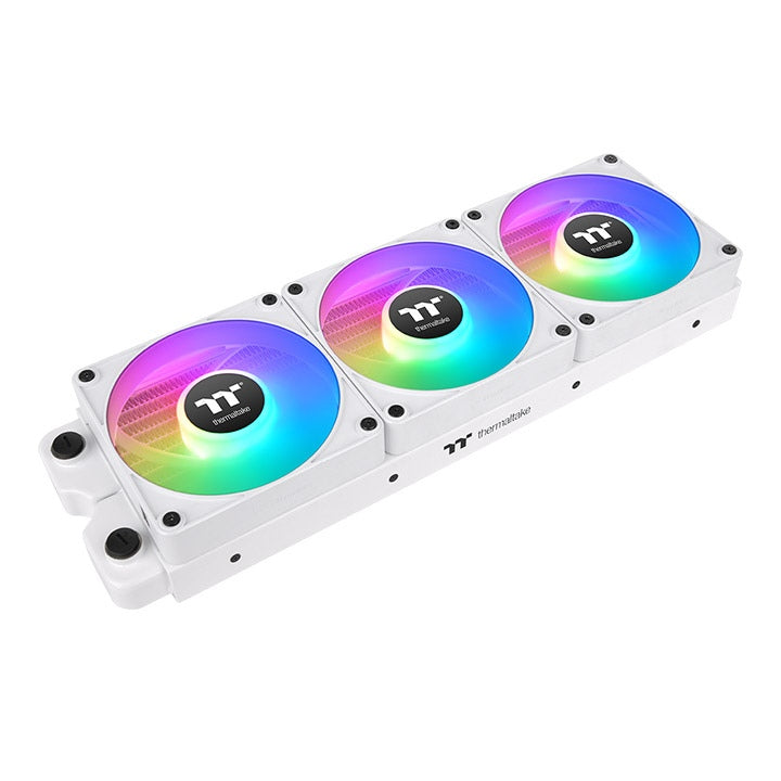 Thermaltake CT120 EX ARGB Sync PC Cooling Fan White (3-Fan Pack), Magnetic Connection, 5V Motherboard Sync, 16.8 Million Colors 9 Addressable LEDs, 120 mm Case/Radiator Fan