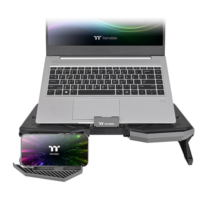 Thermaltake “Massive Air” Notebook Stand – Adjustable (15°–45°), MagSafe Phone Holder, Drawer, Supports Up to 10 kg, 409×301×43 mm