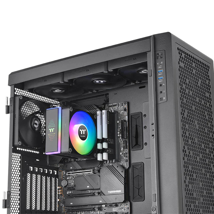 Thermaltake ASTRIA 200 ARGB CPU Cooler – Single-Tower, 210 W TDP, 4× 6 mm U-Heatpipes, 120 mm ARGB Fan (65 CFM, 500–1800 RPM), Meteor-Shower Lighting