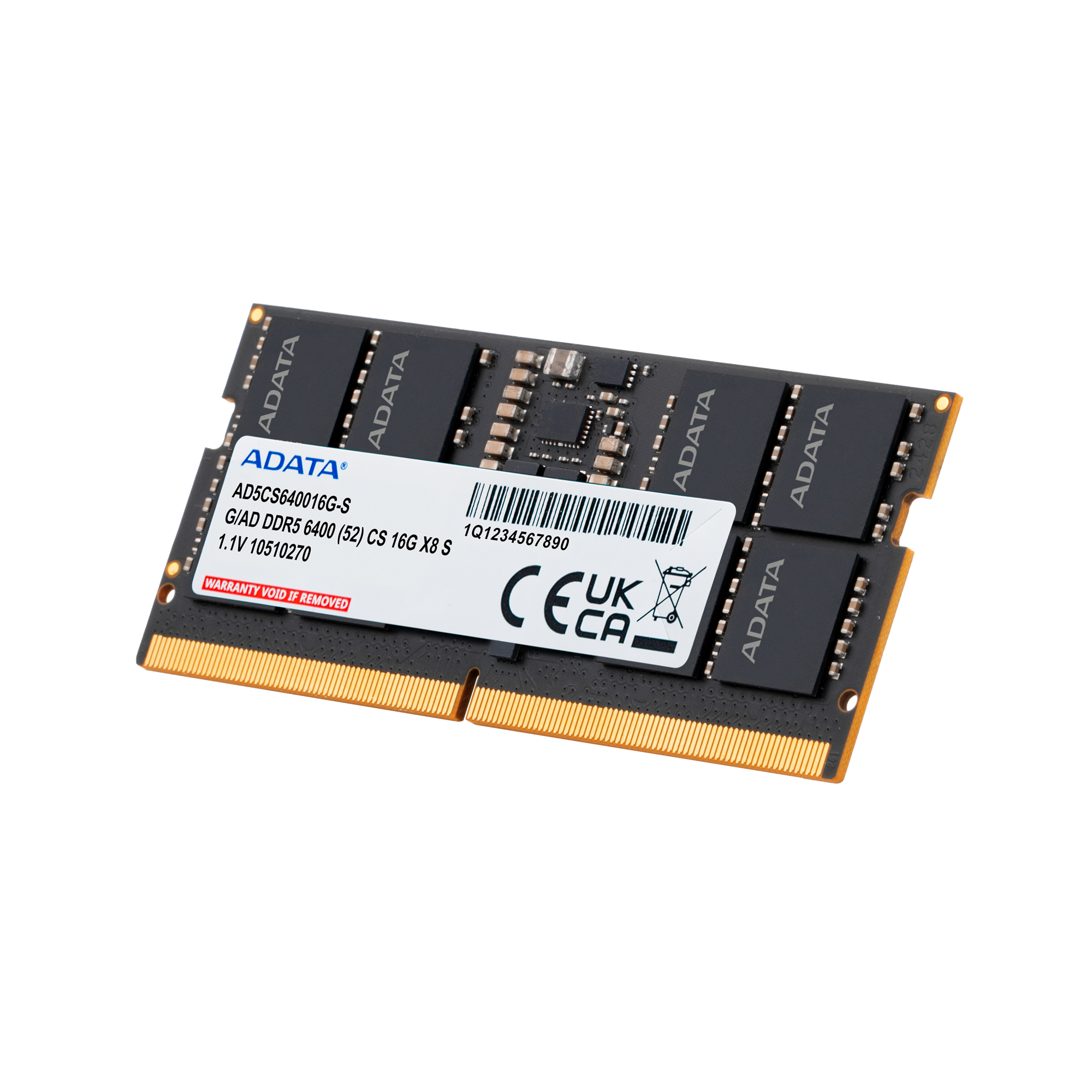 ADATA DDR5 SO-DIMM Memory Module – 6400 MT/s, 1.1 V, Built-In PMIC & On-Die ECC, 16GB Laptop RAM