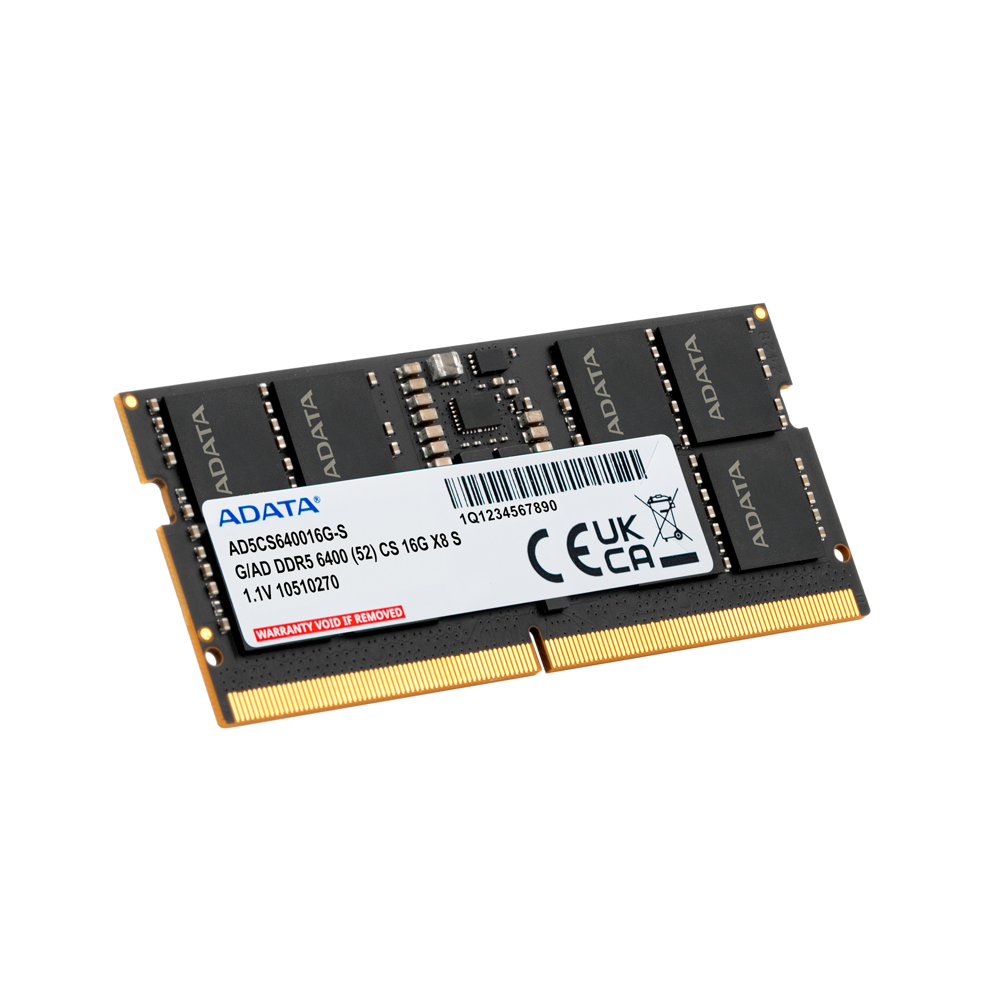 ADATA DDR5 SO-DIMM Memory Module – 6400 MT/s, 1.1 V, Built-In PMIC & On-Die ECC, 16GB Laptop RAM