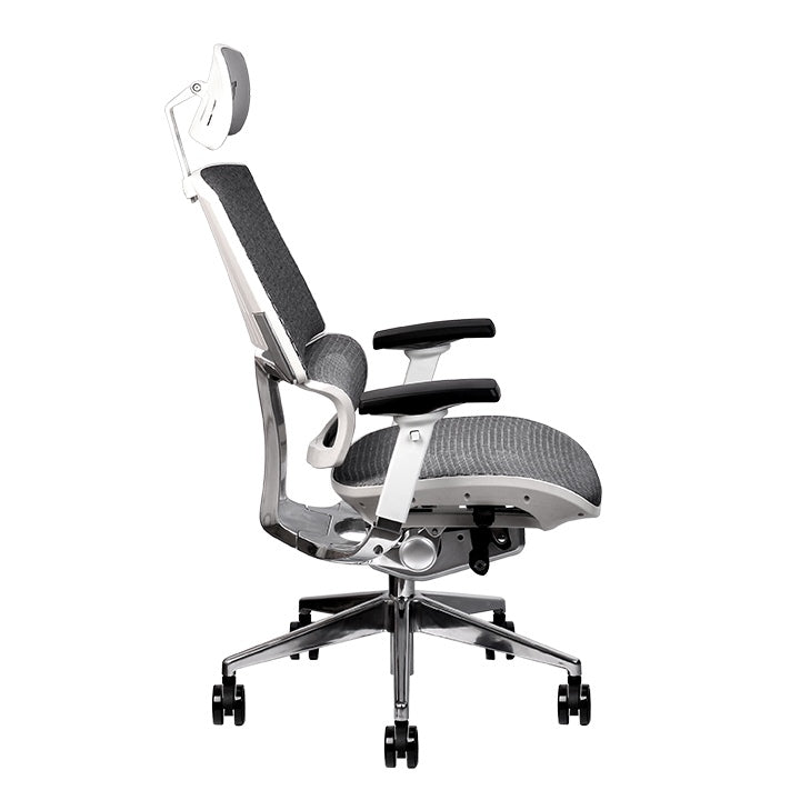 كرسي الألعاب Thermaltake CyberChair E500 المريح، مصنوع من هيكل من الألومنيوم ووسادة شبكية ومسند رأس/عمق مقعد/ارتفاع مقعد/مسند ذراع قابل للتعديل في 4 اتجاهات، باللون الأبيض 