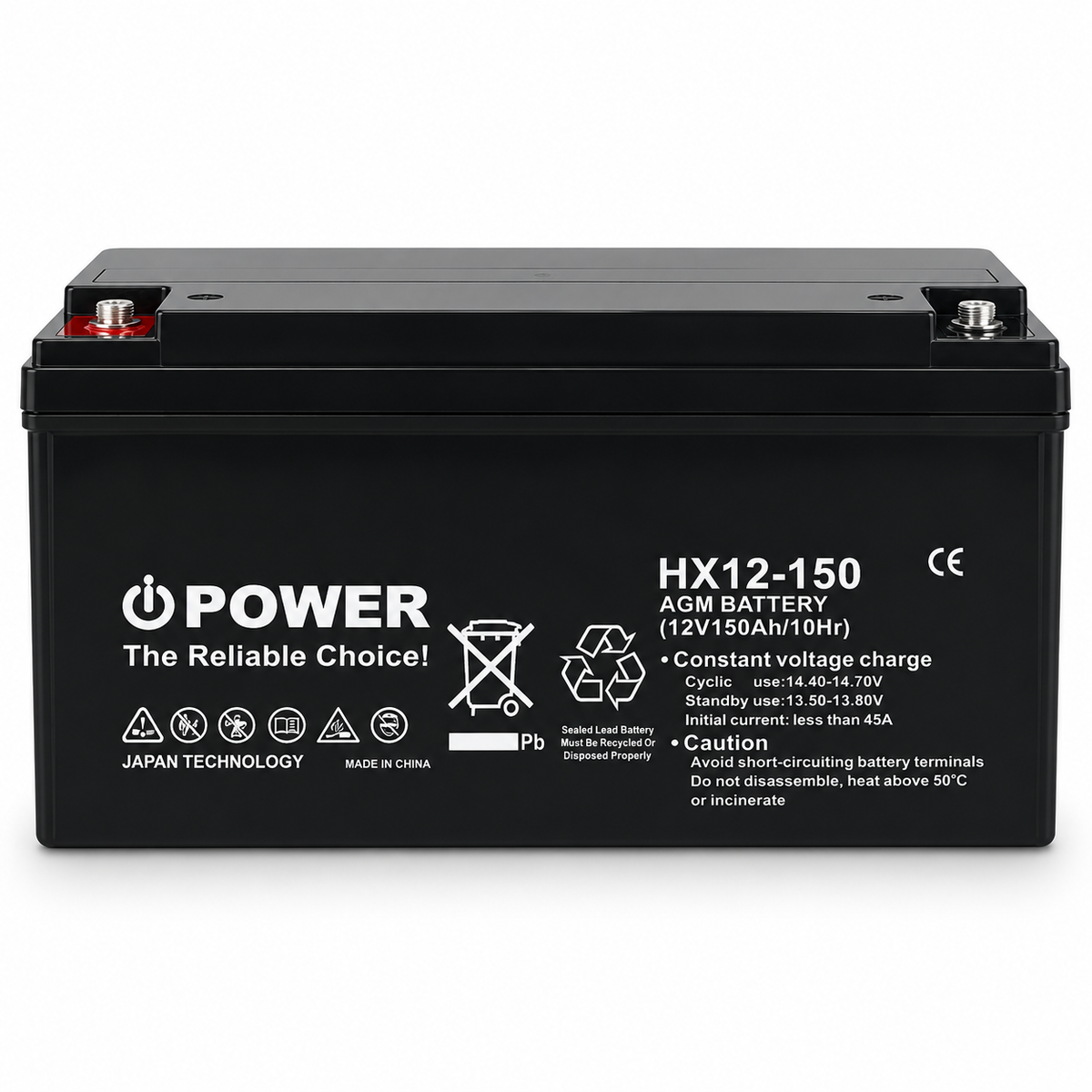 بطارية آي باور AGM قابلة لإعادة الشحن 12V 150Ah - بطارية رصاص حمضية محكمة الإغلاق وعميقة الدورة لأنظمة UPS والطاقة الشمسية والطاقة الاحتياطية وتخزين الطاقة