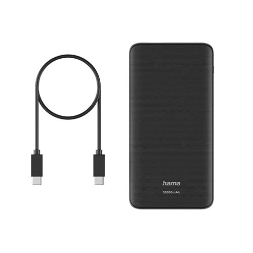 Hama PD10 10000 mAh Power Pack – Fast Charging Portable Power Bank with USB-C & USB-A Outputs, PD & Quick Charge Support, LED Indicator