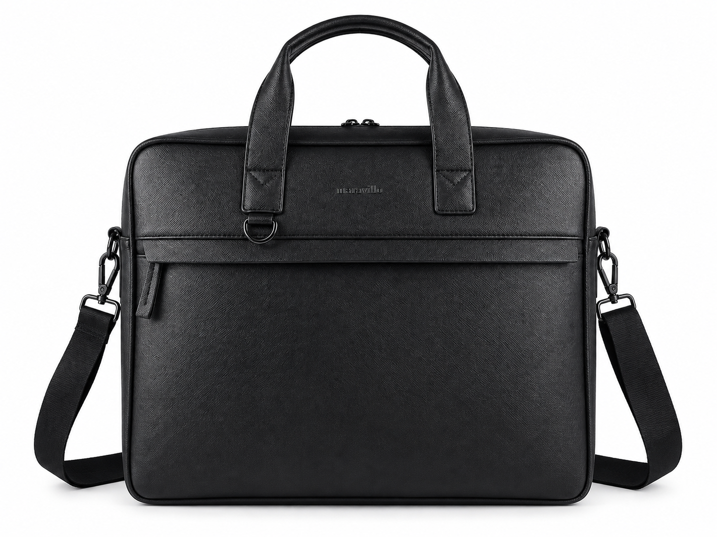 MARAVILLO MC982 15.6" Laptop Briefcase – Black , Professional Business Design , Spacious Storage , Front Zipper Pocket , Carry Handles , Office & Travel Use