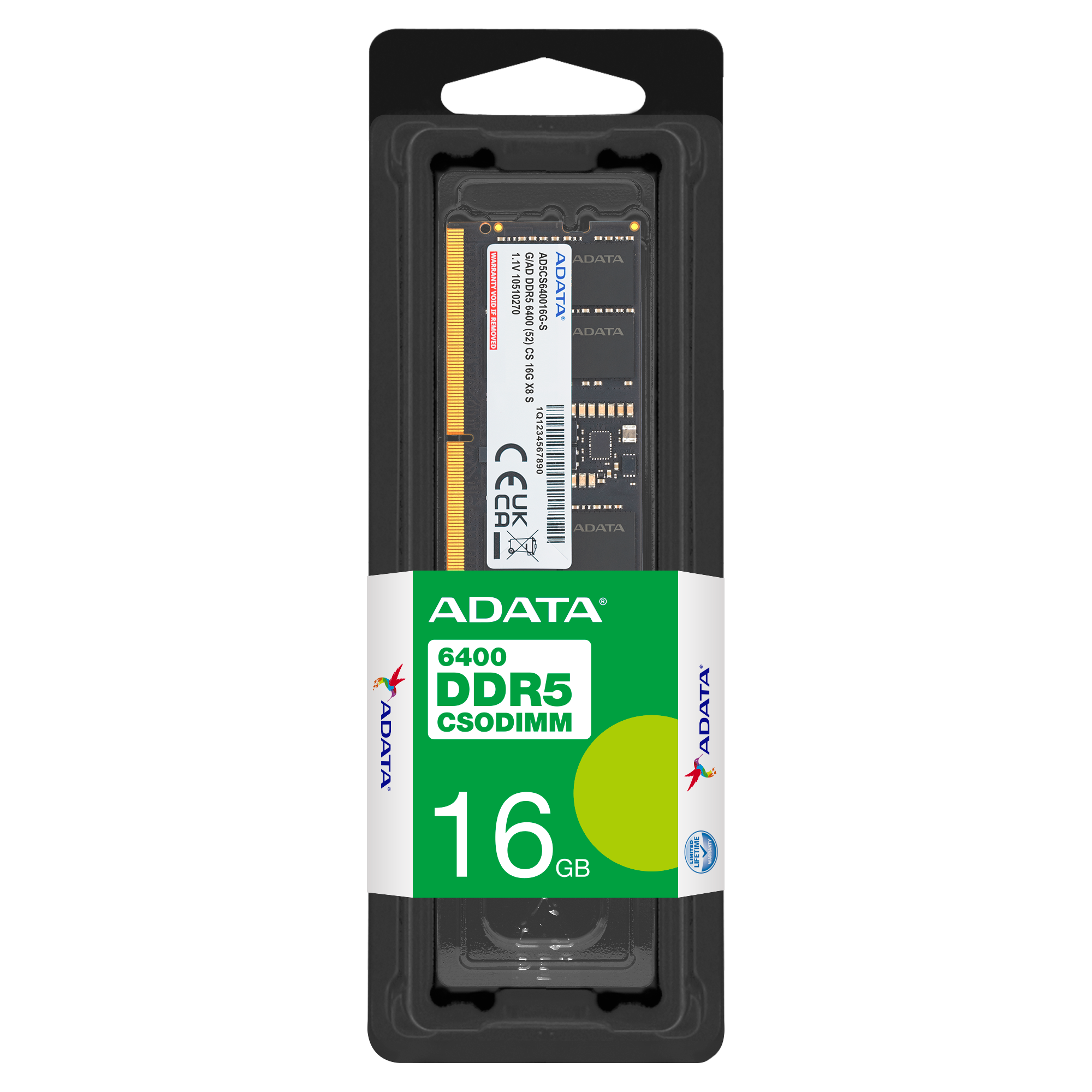 ADATA DDR5 SO-DIMM Memory Module – 6400 MT/s, 1.1 V, Built-In PMIC & On-Die ECC, 16GB Laptop RAM