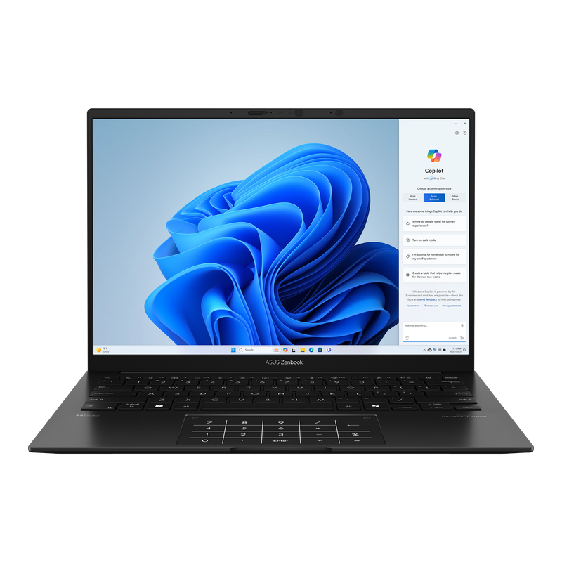 ASUS Zenbook 14 OLED UM3406HA-QL096 لاب توب 14 بوصة - Ryzen 7 8840HS - رام 16 جيجابايت - 1 تيرابايت SSD - مشترك - WIN 10PRO K (أسود جايد)