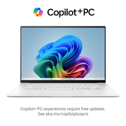 لابتوب ASUS Zenbook S 16 Copilot+ PC OLED UM5606WA-RJ263W، شاشة 16 بوصة، دقة 3K، معدل تحديث 120 هرتز - معالج Ryzen AI 9 HX 370، ذاكرة وصول عشوائي (RAM) سعة 32 جيجابايت، قرص SSD سعة 2 تيرابايت، نظام تشغيل Windows 11 (أبيض إسكندنافي)