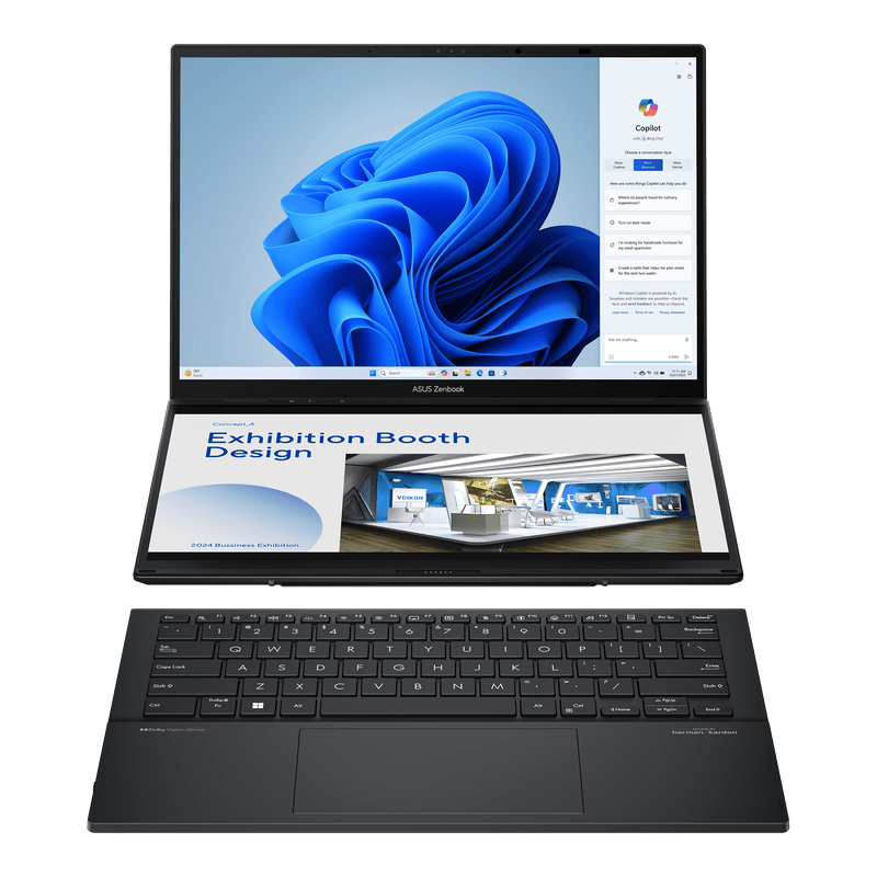 ASUS Zenbook DUO UX8406MA لاب توب بشاشة تعمل باللمس 14 بوصة 3K - Core Ultra 9-185H - رام 32 جيجابايت - 2 تيرابايت SSD - مشترك - WIN 11 (Inkwell Gray)