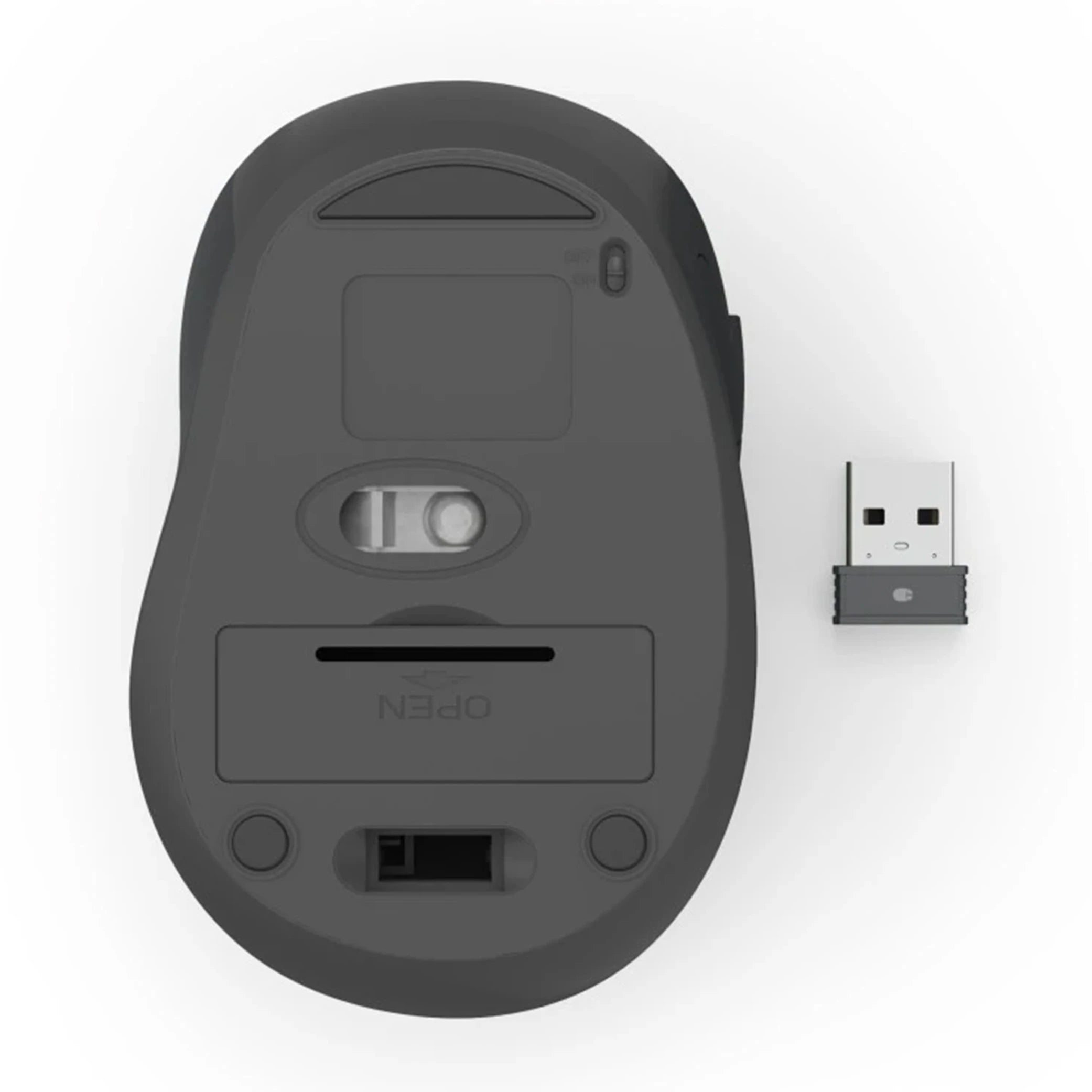 Hama WM-400 Wireless Ergonomic Mouse – 6-Button Optical Quiet Mouse with 2.4 GHz RF, Adjustable DPI, Stowable USB-A Receiver & Eco-Friendly Design