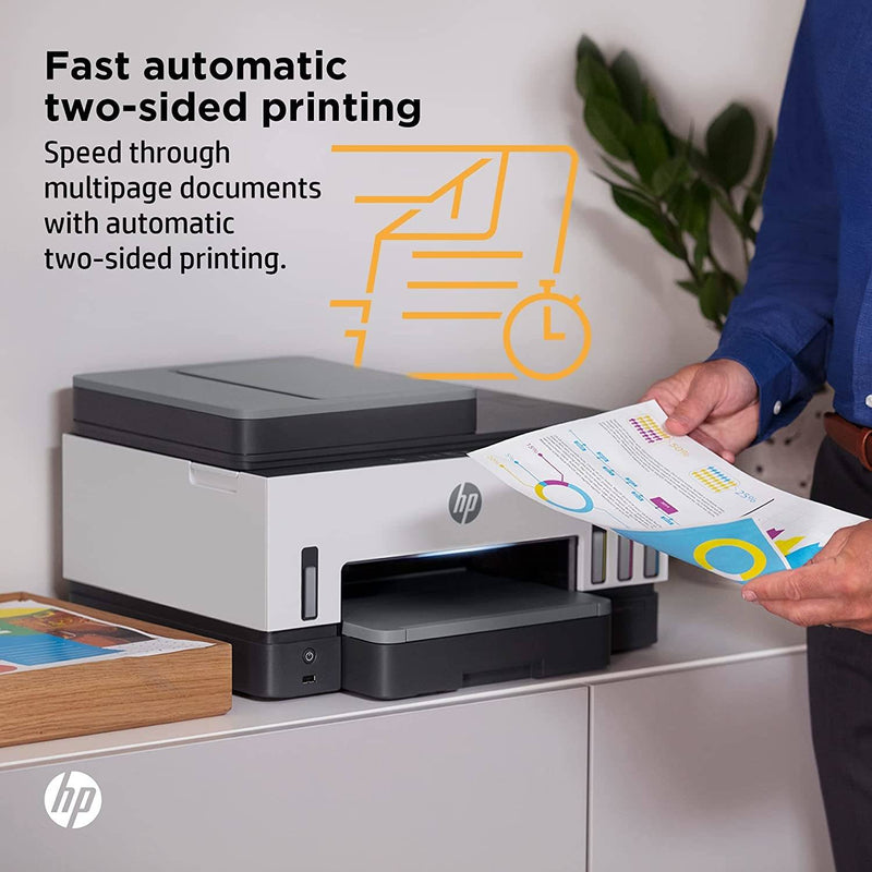 HP Smart Tank 790 All In One Printer, Auto Duplex Printing, W ADF & Magic Touch Panel, 23ppm Print Speed, USB  WiFi  Bluetooth  LANMobile Printing, 100 Sheets Output Capacity, White-Gray