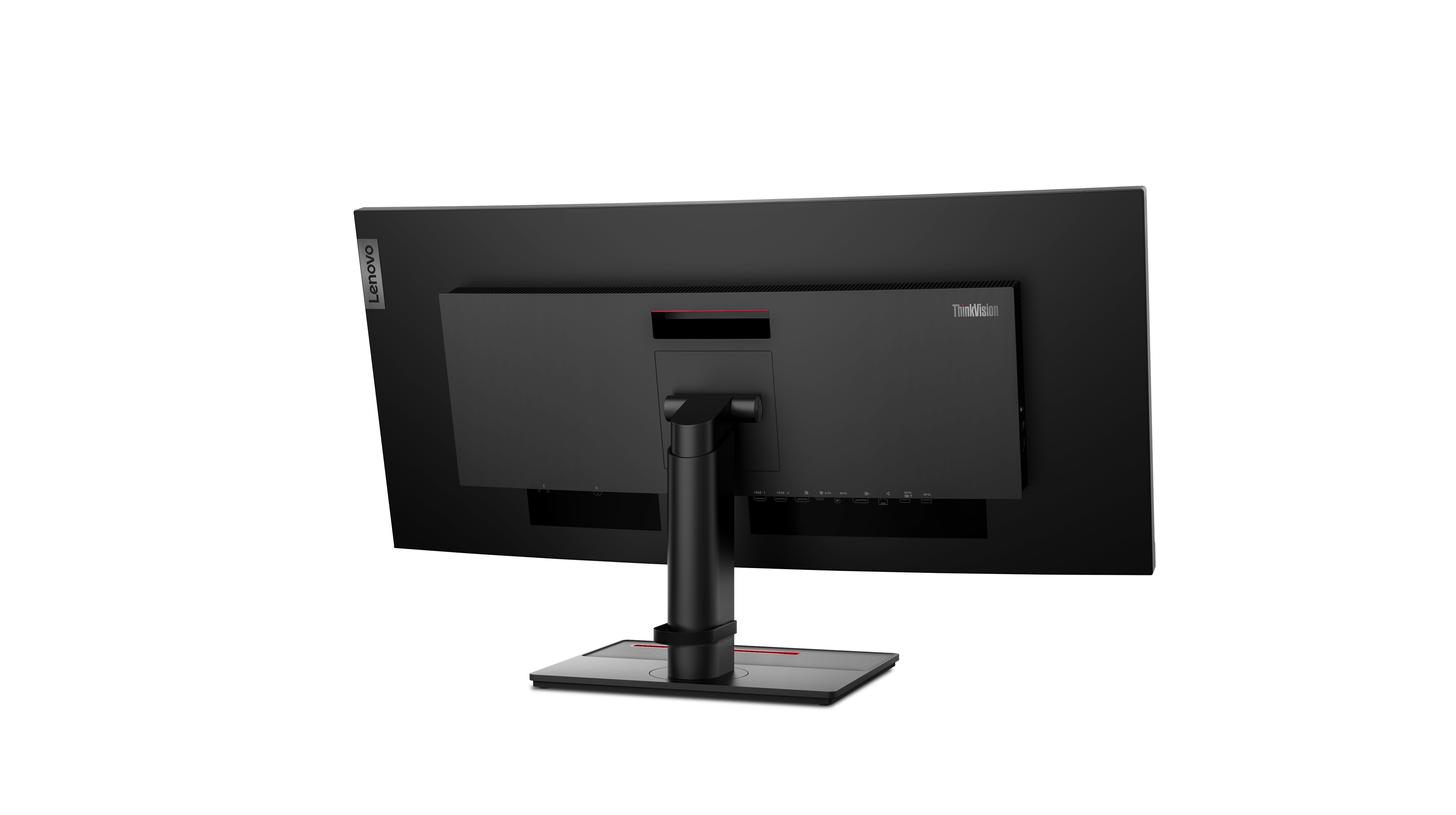 شاشة Lenovo ThinkVision P34w‑20 منحنية مقاس 34.1 بوصة بدقة WQHD IPS ودقة 3440×1440، و99% من ألوان sRGB، ومنفذ USB-C 100 وات PD، وKVM، وHDR10، وزمن استجابة 4 مللي ثانية، وتردد 60 هرتز