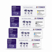 خرطوشة حبر متوافقة تجارية ZK-TONER 222A W2220A/W2221A/W2222A/W2223A عبوة 4 قطع – أسود، سماوي، أصفر وأرجواني لطابعات HP Color LaserJet Pro MFP 3202 و3302 السلسلة