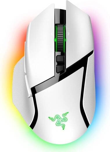 ماوس الألعاب اللاسلكي Razer Basilisk V3 Pro 35K RGB – أبيض، دقة 35K DPI، 13 زرًا قابلًا للبرمجة