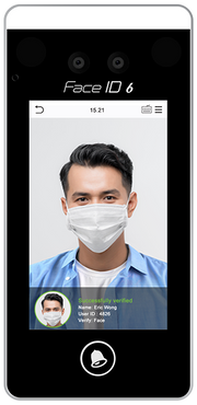 FingerTec Face ID 6 AI Biometric Terminal with Face, Fingerprint, Palm, and Card Recognition, 8GB Storage, TCP/IP, Door Access Control