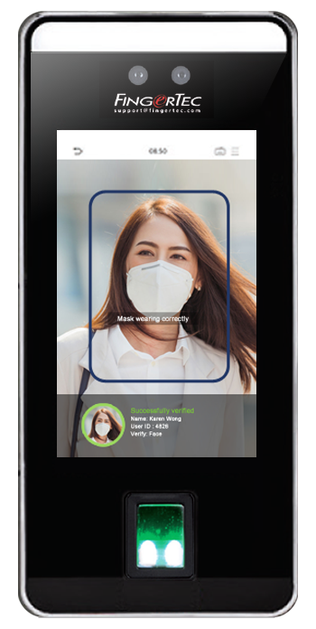 FingerTec Face ID 5 AI Facial Recognition Access Control with Fingerprint, Palm & Card, 2MP Camera, 6,000 Templates