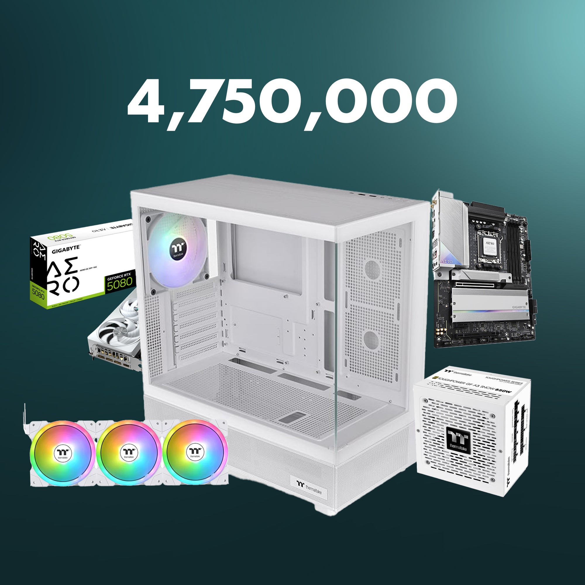 Gaming PC AMD Ryzen 9 9900X3D with RTX 5080 16GB - 32GB DDR5 6000MHz RGB - 2TB NVMe SSD - 850W Gold PSU - White ARGB Liquid Cooling - Windows 11 Pro