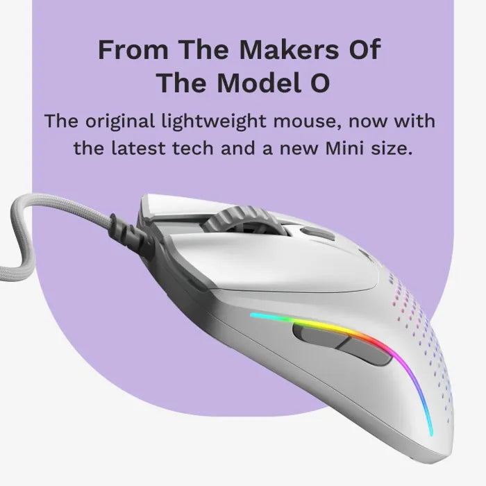 فأرة الألعاب السلكية Glorious Model O 2 – وزن فائق الخفة 59 جرام، مستشعر BAMF 2.0 بدقة 26,000 DPI، إضاءة RGB، 6 أزرار قابلة للبرمجة، تصميم متماثل لليد، أقدام PTFE، كابل باراكورد معزز