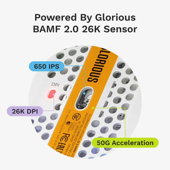 فأرة الألعاب السلكية Glorious Model O 2 – وزن فائق الخفة 59 جرام، مستشعر BAMF 2.0 بدقة 26,000 DPI، إضاءة RGB، 6 أزرار قابلة للبرمجة، تصميم متماثل لليد، أقدام PTFE، كابل باراكورد معزز