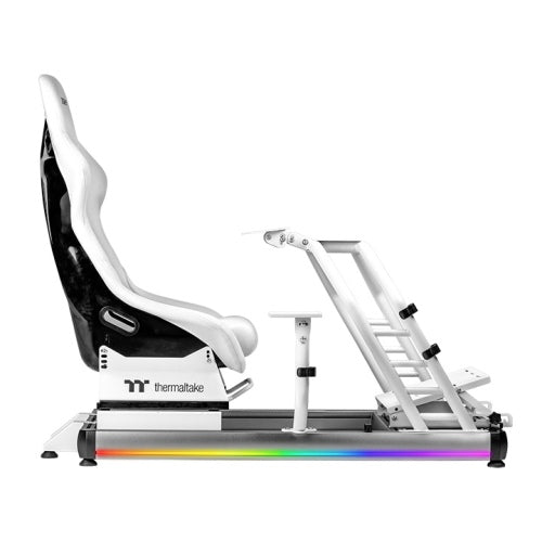Thermaltake GR500 Racing Simulator Cockpit – Aluminum & Steel Frame, Fiberglass Bucket Seat, Adjustable Wheel & Pedal Mount, RGB Lighting