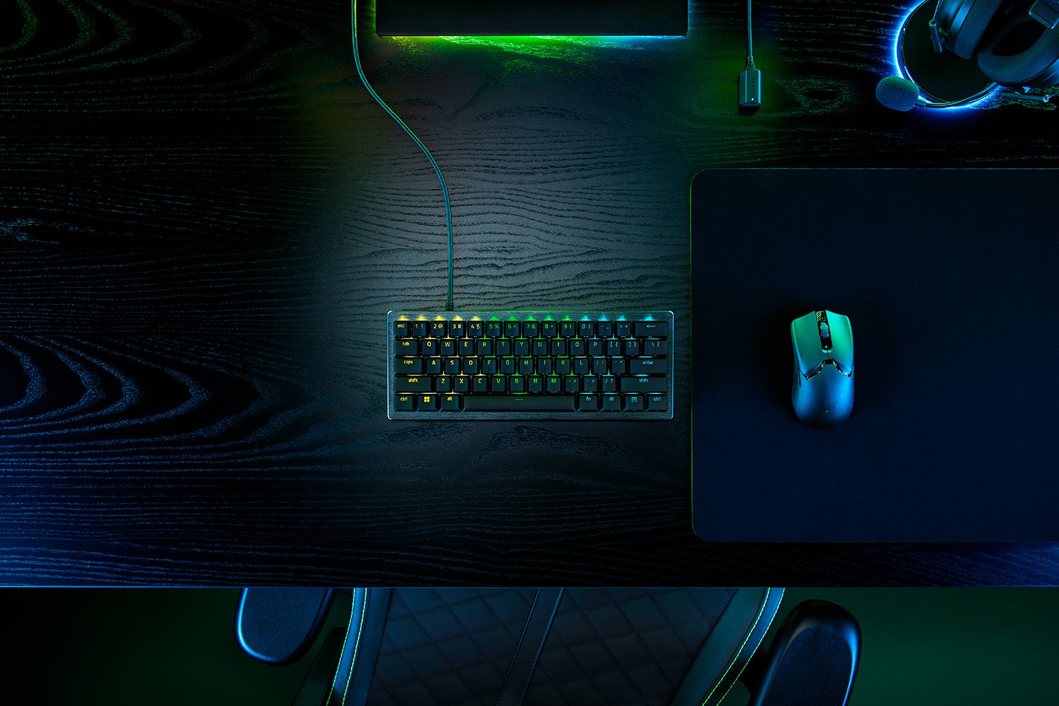 Razer Huntsman V3 Pro Mini – 60% Analog Optical Keyboard, Adjustable Actuation 0.1–4.0 mm, Rapid Trigger, Snap Tap, RGB