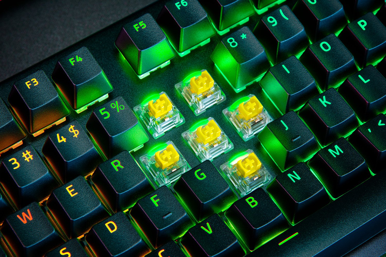 Razer BlackWidow V4 Pro Mechanical Gaming Keyboard – Yellow Switches, Chroma RGB, Command Dial, 8 Macro Keys, USB-C, Wrist Rest