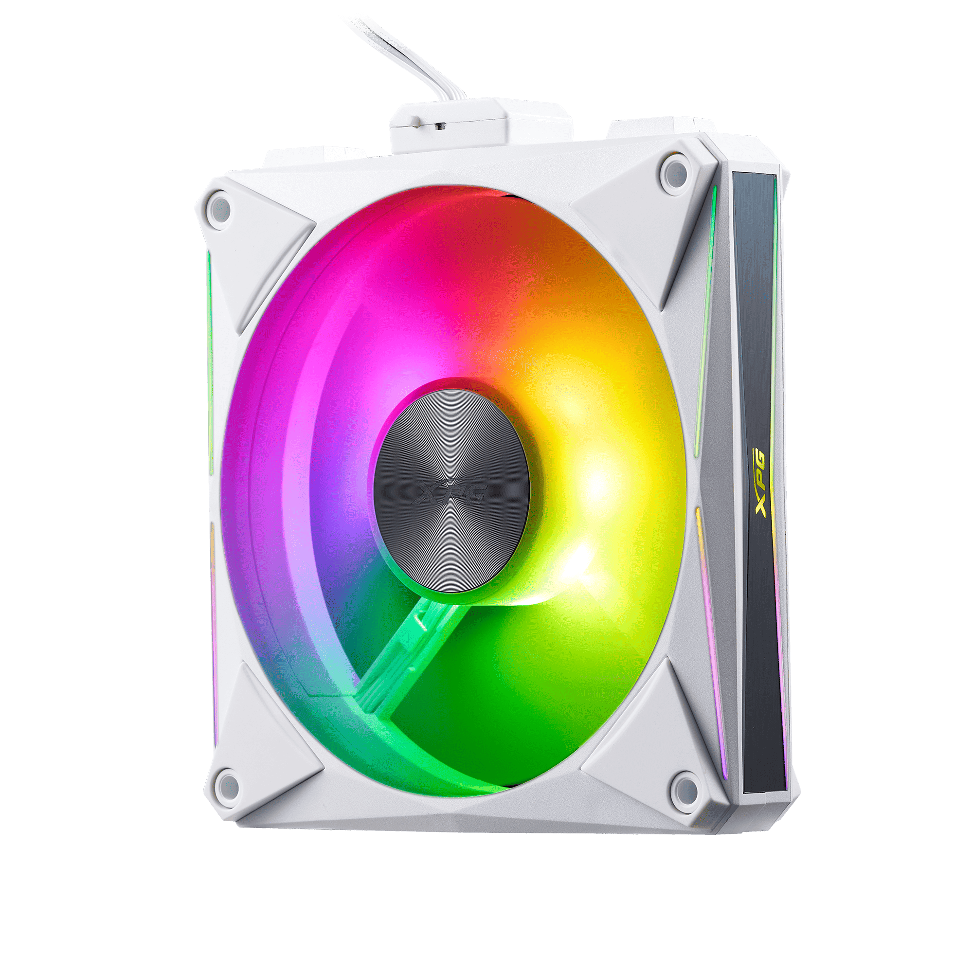 XPG HURRICANE MAG 120 ARGB PWM Magnetic Fan (4‑Pack) – Dual‑Spin Blade, Single‑Cable Daisy‑Chain, 300–2000 RPM, 6‑Pole Quiet Motor