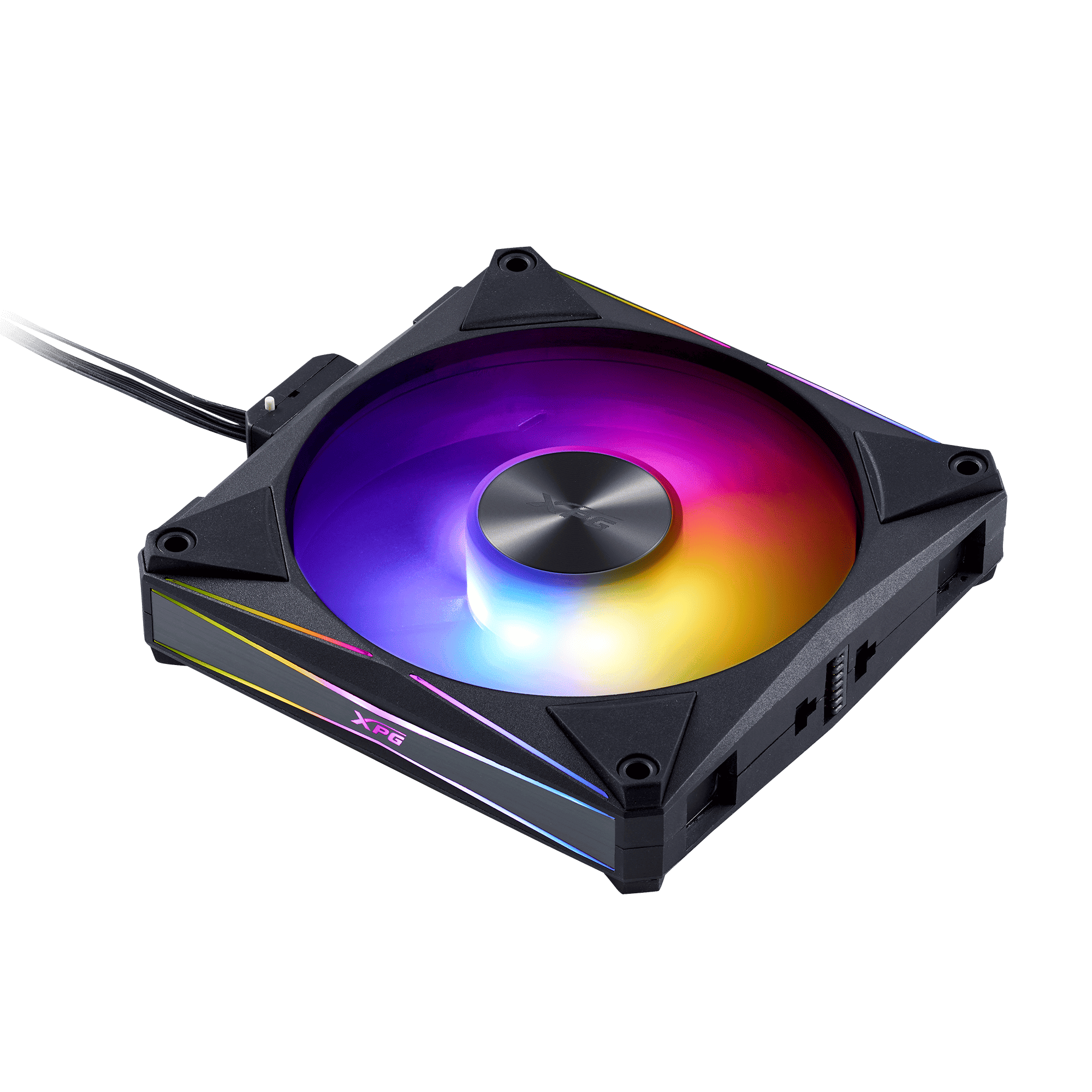 XPG HURRICANE MAG 120 ARGB PWM Magnetic Fan (4‑Pack) – Dual‑Spin Blade, Single‑Cable Daisy‑Chain, 300–2000 RPM, 6‑Pole Quiet Motor