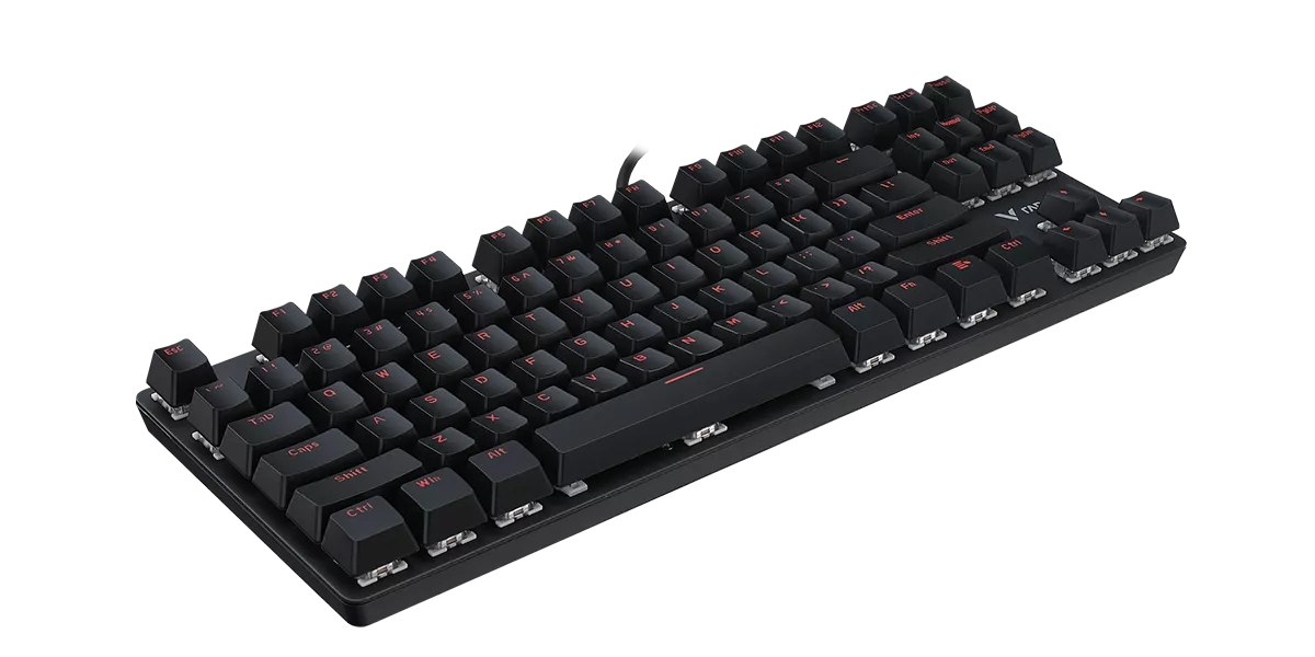 لوحة مفاتيح الألعاب الميكانيكية رابو V500 برو كاملة الحجم RGB - 104 مفاتيح، إطار من سبائك الألومنيوم، مقاومة للانسكاب، مفاتيح Kailh، USB-C