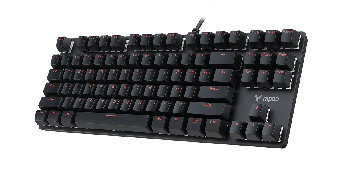 لوحة مفاتيح الألعاب الميكانيكية رابو V500 برو كاملة الحجم RGB - 104 مفاتيح، إطار من سبائك الألومنيوم، مقاومة للانسكاب، مفاتيح Kailh، USB-C
