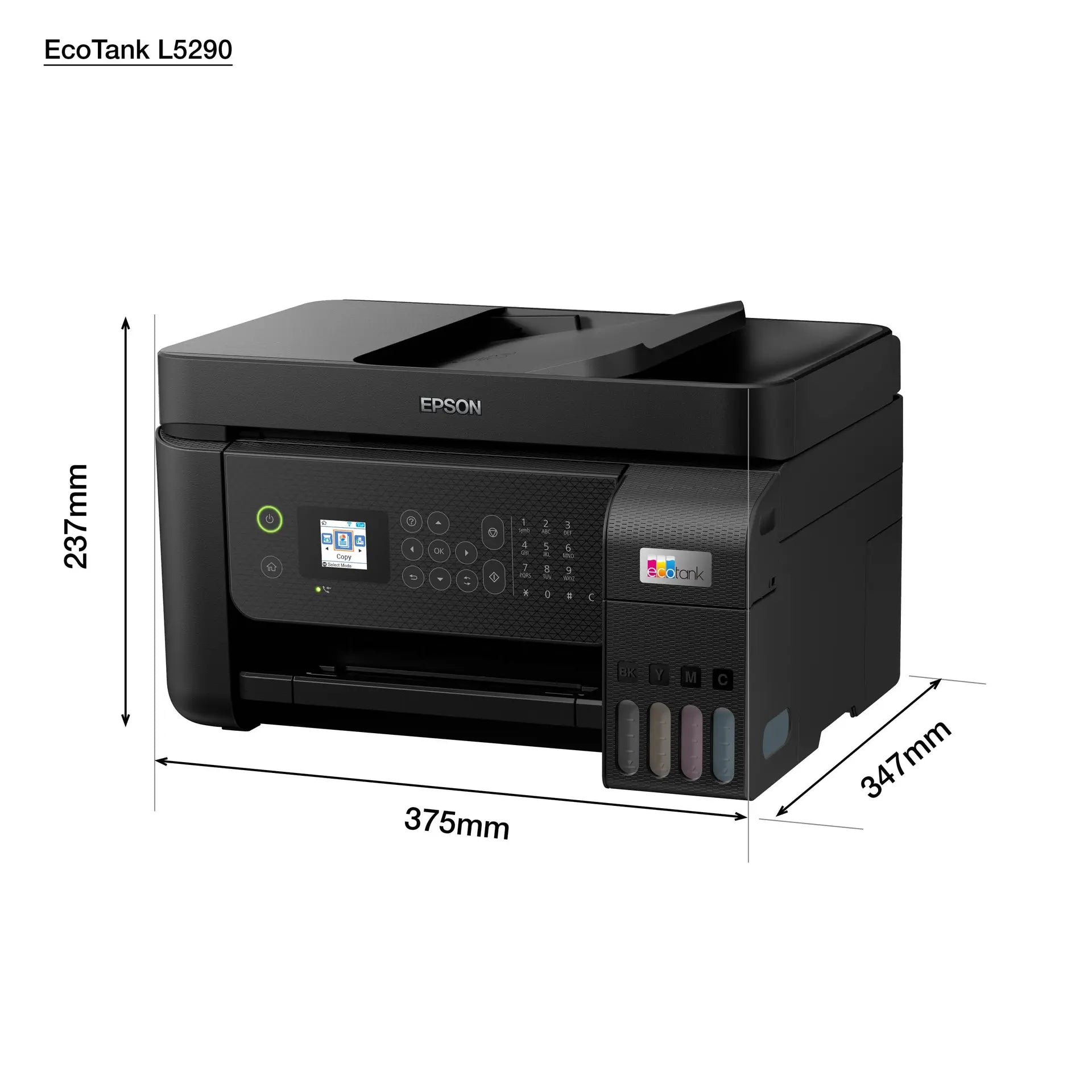 Epson EcoTank L5290 A4 All-in-One Ink Tank Printer - Print, Scan, Copy & Fax - Wi-Fi, Wireless Connectivity, Auto Document Feeder, Ultra-Low Cost Cartridge-Free System with High Page Yield