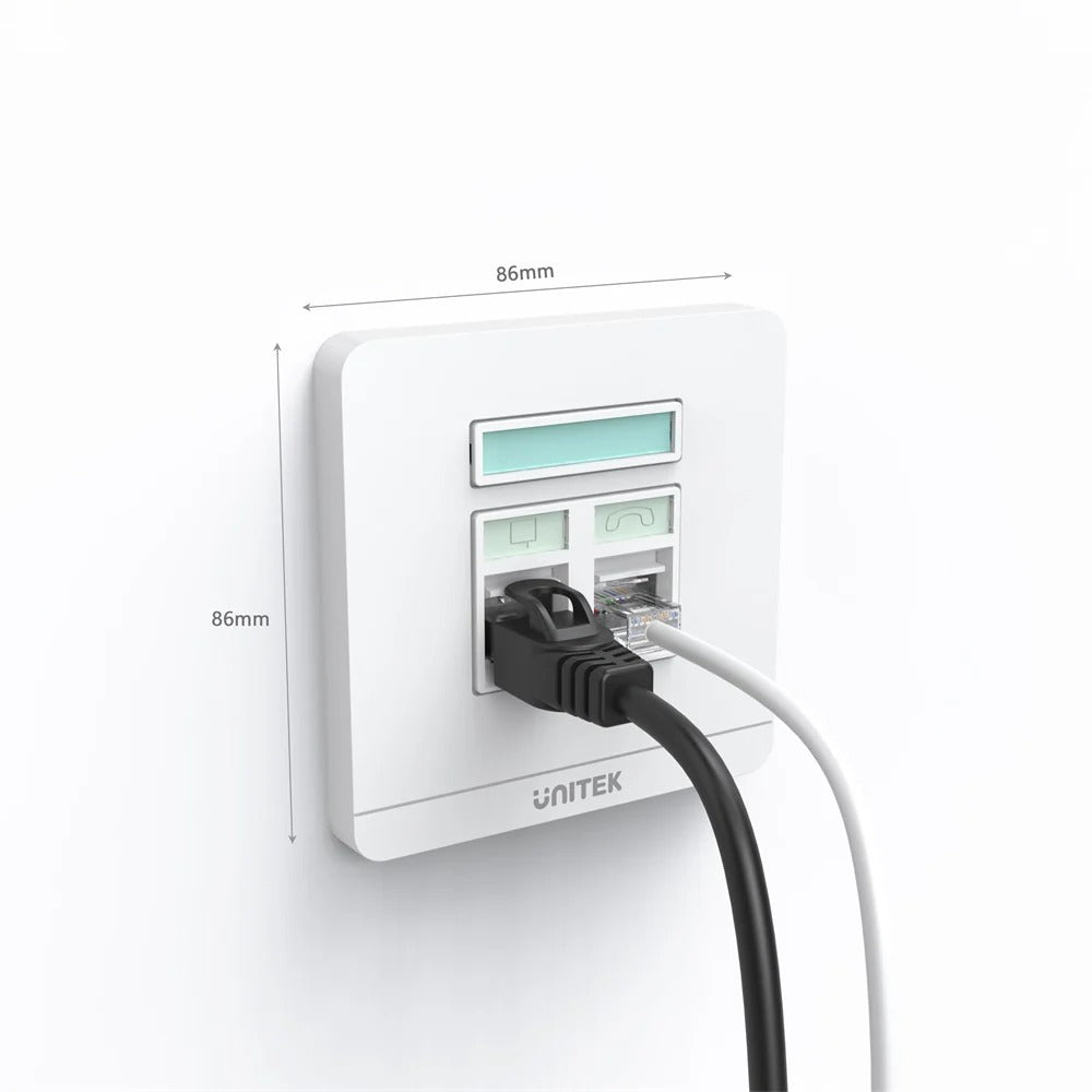 UNITEK Dual RJ45 Ethernet Wall Plate