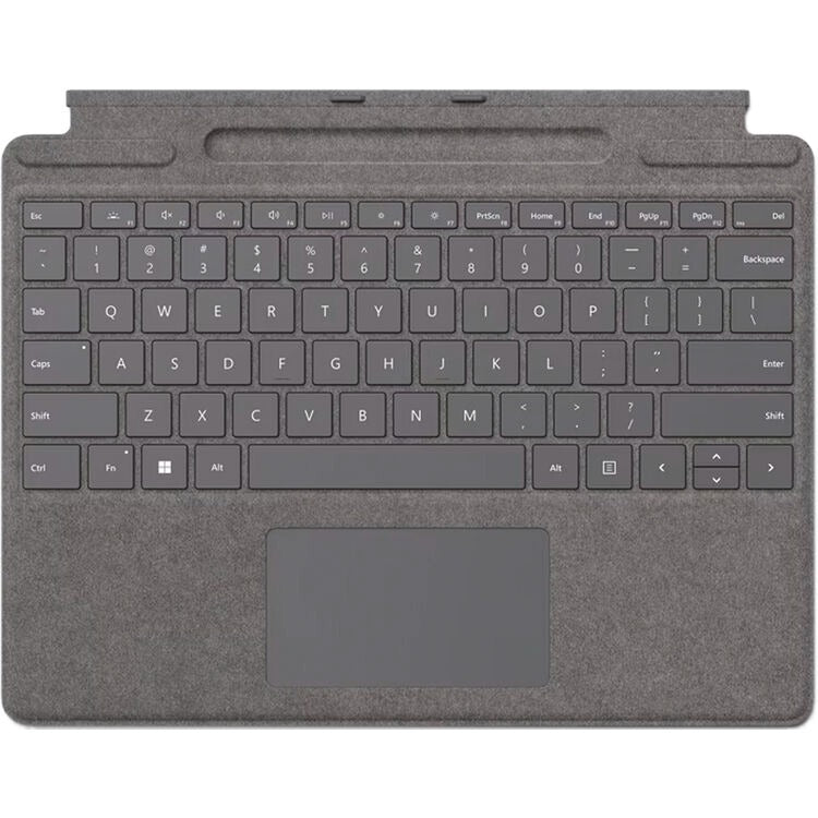 لوحة مفاتيح Microsoft Surface Pro مقاس 13 بوصة مع مساحة لتخزين القلم، بلاتيني، متوافقة مع Surface Pro (الإصدار الحادي عشر) وSurface Pro 9 أو Surface Pro 8 – إنجليزية/عربية